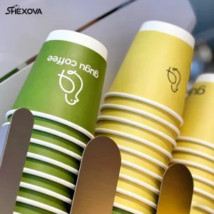 Custom Logo Design Disposable Latte Coffee Paper Cup for Hot Drink Double Wall Insulation Thickened Tea Paper Cup Biodegradable