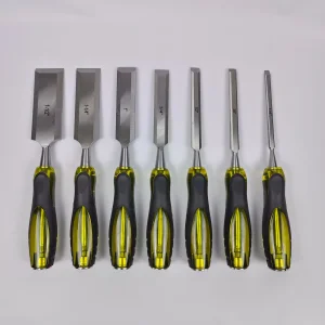 Cr-V Steel Wood Carving Tools Woodworking Flat Chisels Wood Carving knives with Transparent Double Color Handle