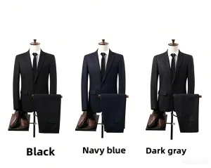 Casual Leisure Men's Slim Fit British Style Fashion Single Breasted Business Suit Set Wholesale Men's Suit Fit for Every Season
