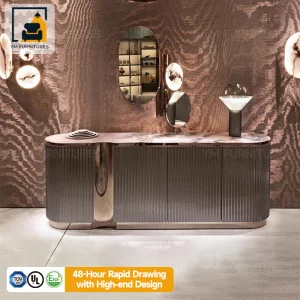 Apartment Minimalist Design Floor Standing Cabinet Home Furniture Marble TV Stand Table