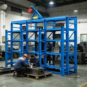 Space Efficient Strong Durability Heavy Duty Mold Rack Drawer Style Sliding Injection Mould Storage for Warehouse