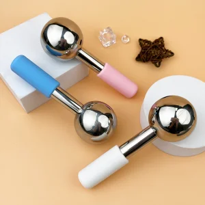 Facial Ice Globes Cold Hot Stainless Steel Facial Roller Skin Beauty Spa Cooling Globe Massage Ball Face Care Cryo Freeze Stick