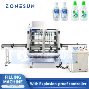 Zonesun Zs-Ytex1 Automatic Explosion Proof Inflammable Liquid Gravity Filling Machine