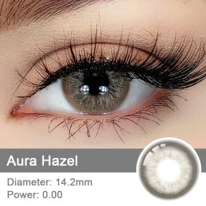 Wholesale Contact Lenses in Box for One Year Use Popular Cosmetics Aura Hazel Natural Brown Eye Contacts Nice Colors