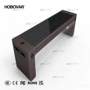 Outdoor Smart Solar Powered Bench with USB/ Wireless Charging