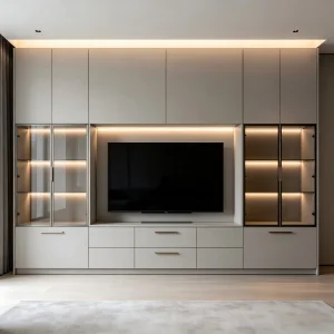 Farmhouse TV Console with Barn Doors