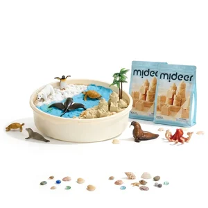 MIDEER Magic Sand Play Set With Marine &amp; Wild Animal Figures Landscape Play Kit Educational Toy Combo For Kids Gift