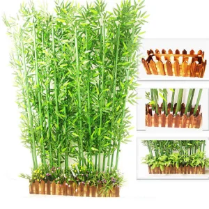 Plastic Potted Faux Tree Bamboo Fence Artificial Bamboo Bonsai