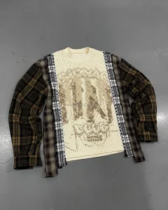 Factory Men's Oversized Thermal Waffle Knit Shirts