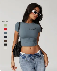 Women High Stretch Crop Top Yoga Shirts