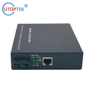 Gigabit Media Converter with Built-in Power AC 100V~250V Single Mode 20km Internal Power Fiber Media Converter