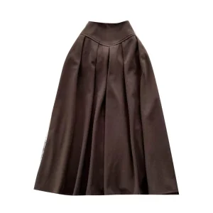Korean Style High Waist Pleated A-Line Skirts