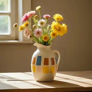 Cheap Multi-Use Artistic Brushstroke Ceramic Pitcher Flower Holder Jug VDLK5184 Supplier, Factory