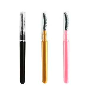 Escova de Rímel de Silicone Atacado para Fábrica, Escova de Maquiagem Preta para Olhos, Ferramenta de Maquiagem Slim Portátil para Curl, Escova de Rímel Macia e de Fácil Limpeza