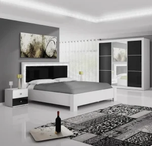 Venta directa de fábrica, diseño simple, cama de madera para apartamento, hogar, hotel, juego de muebles de dormitorio moderno completo