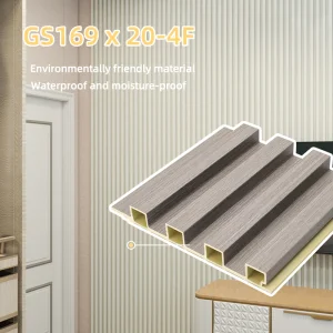 China Factory Wholesale Premium 169*22mm Waterproof Wood-Grain Fluted WPC Wall Panels