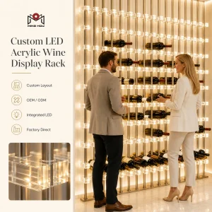 Factory Bottle Display Rack Luxury Wine Cabinet Bottle Organizer Display Wine Display Stand Acrylic Wine Rack