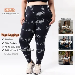 Women Plus Size Tie Dye Yoga Pants