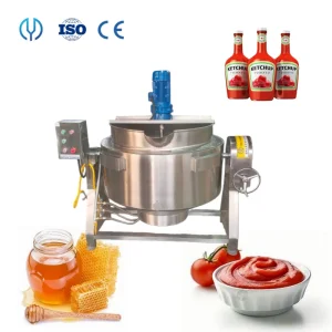 100L-1000L Caldeira Elétrica a Gás/Vapor Caldeira Revestida Panela de Cozinha para Suco Misturador Molho Sopa Caldeira Revestida Máquina de Fritura