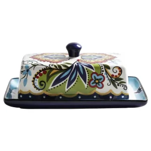 Custom Bohemian Hand-Painted Floral Ceramic Butter Dish Set Supplier, Company