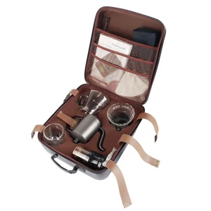 Juego de viaje árabe Juego de café 9-13 PCS Cafetera portátil Cafetera de vertido manual Molinillo de café Filtro de vidrio Goteador de viaje