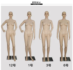 Skin-Tone Plastic Mannequin with Realistic Facial Features for Clothing Stores