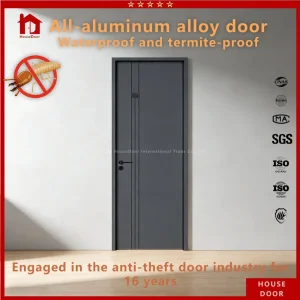 Fire Rated Aluminum Door Set Door, 60-Minute Fire Resistance, Safety Certified, for Staircase &amp; Emergency Exit