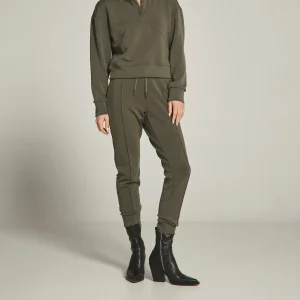 Calças Jogger Femininas Plissadas OEM Soft Knit Cintura Alta Cropped Roupas de Loungewear