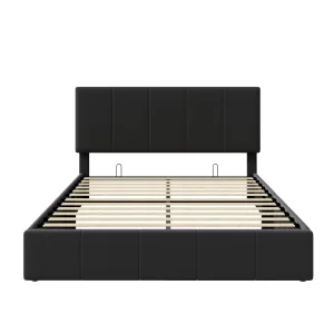 Modern King Size Wooden Storage Bed Frame with Ottoman Design