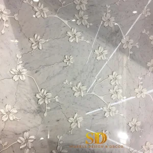 Latest Medallion Design 3D Waterjet Marble Inlay for Wall Decoration