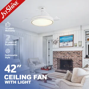 1stshine LED Ceiling Fan 3-Color LED Lighting Ventilador De Techo Con Luz LED Retractable Ceiling Fan with Light
