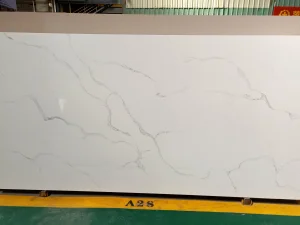 Marble Looking White Veined Quartz Stone Slab for Kitchen Countertop Desktop