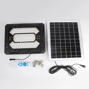 Solar Panel Foldable Solar Flood Light 30W with 4 Adjustable Panels IP65 for Camping Trailer Roof Lighting