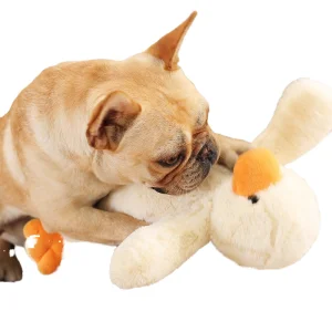 Dog Stuffed Animal Eco-Friendly Durable Chew Toys Soft Pillow Snuggle Cuddle Puppy Interactive Plush Duck Shape Gift Toy