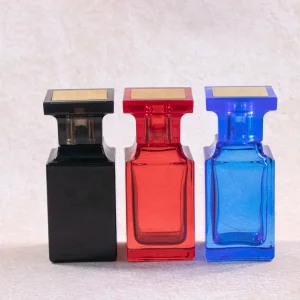 50ml Square Silk Screen Printed Portable Empty Custom Color Perfume Glass Bottle