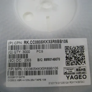 Cc0805kkx5r8bb106 Ceramic Capacitors Mlcc - SMD/SMT 25 V 10 UF