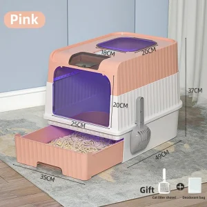 Cat Litter Box Factory II Ultraviolet Drawer Fully Enclosed Sterilization Oversized Cat Litter Box Enclosed Pet Supplies