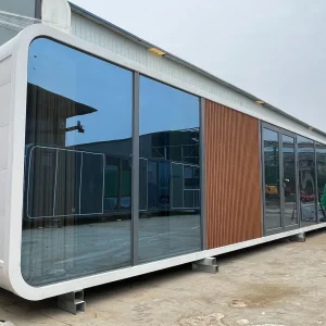 Casa moderna personalizada al aire libre, casa pequeña, casa móvil, oficina pod, cabaña de manzana