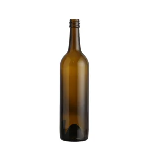 China 750 ml brown color wine liquor glass bottle