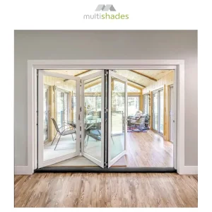 Multishades Modern Two-Panel Aluminum Folding Doors Premium Custom for Anchorage Arctic Climate USA Apartment Hurricane Resistant Soundproof Thermal Insulation
