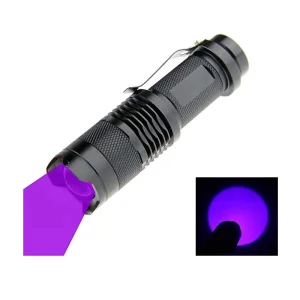 UV Flashlight Mini LED Torch 395nm Blacklight Wavelength Violet Light