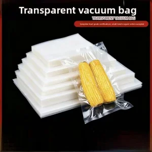 Custom Logo Transparent Food Grade PA/PE Three Side Sealed Flat Bag Clear Vacuum Sealer Pouch Meat Seafood Packaging Qicheng