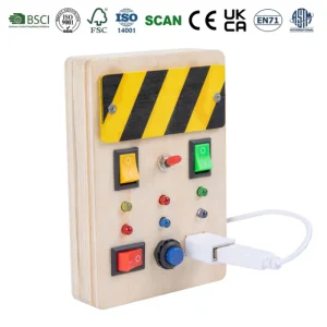 Montessori Wooden Busy Board CE Certified Intellectual Enlightening Early Learning Educational Sensory Toy for Toddler Kids