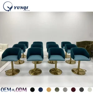 Customized Vintage Style PU Leather Velvet Fabric Bar Stools Hotel Restaurant Kitchen Bar Chair Counter Height Home Barstool