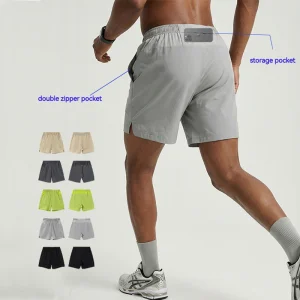 QUICKSHOW Men's Trail Running Shorts Breathable Lightweight Zipper Pockets Quick Dry Workout Gym Athletic Activewear Shorts