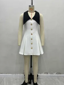 Knee-Length Long Sleeve Dress