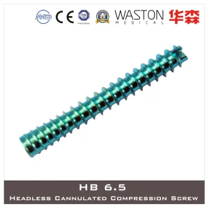 Hb6.5 Titanium Screw, Cancellous Bone Screw, Headless Cannulated Compression Screws