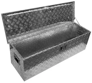 30inch Truck Trailer Transport Box Aluminum Storage Case Toolbox with Keys Silver