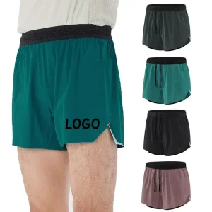 OEM Manufacturer Seamless Fit Marathon Sport Trunks With Pockets 3/4 Length Summer Quick Dry Men's Running Shorts