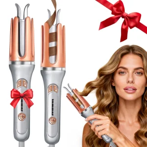 360&deg; Rotating Cord Automatic Hair Curler 32mm Barrel with 4 Heat Settings &amp; 60-Min Auto Shut Off Tangle-Free for Home &amp; Travel